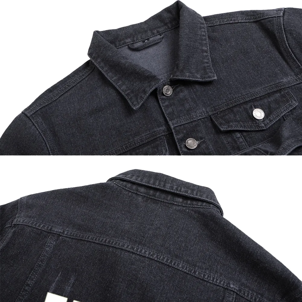 Mens Vintage Cartoon Prints I'M THAT GOOD Denim Jacket