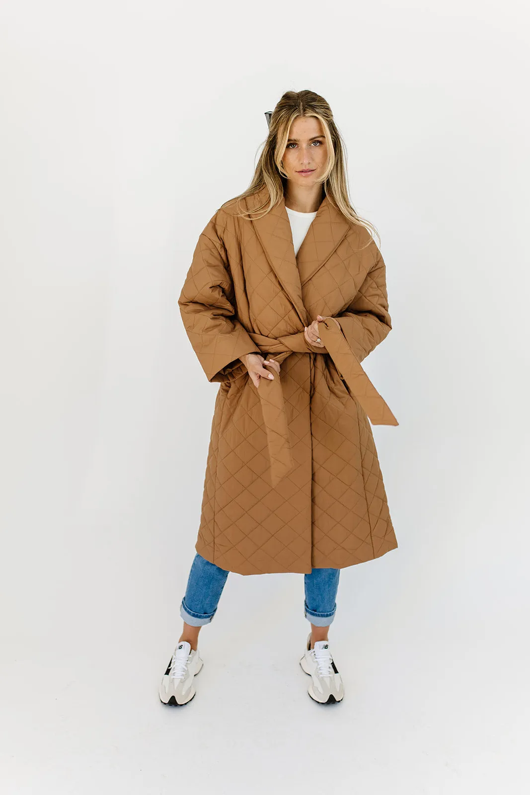 merri quilted trench coat