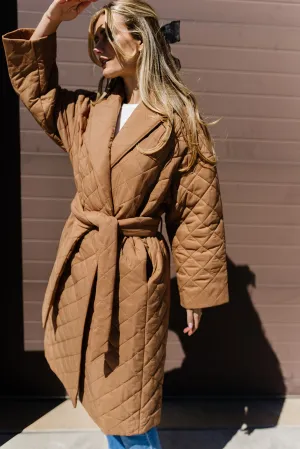 merri quilted trench coat
