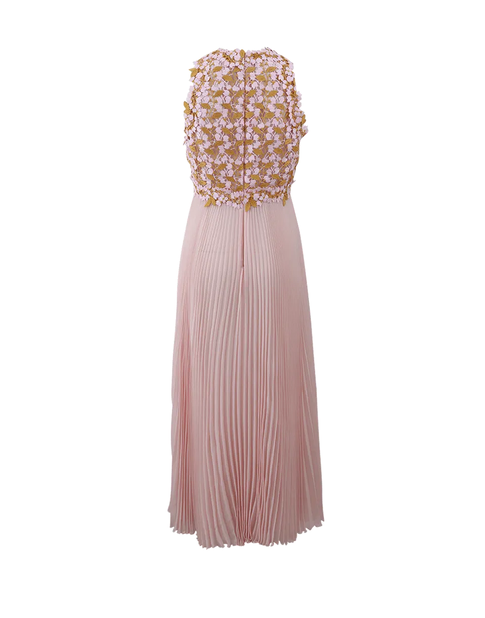 Midi Macrame Plisse Dress