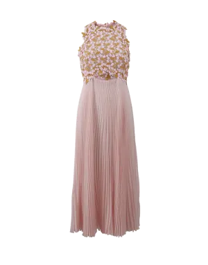 Midi Macrame Plisse Dress