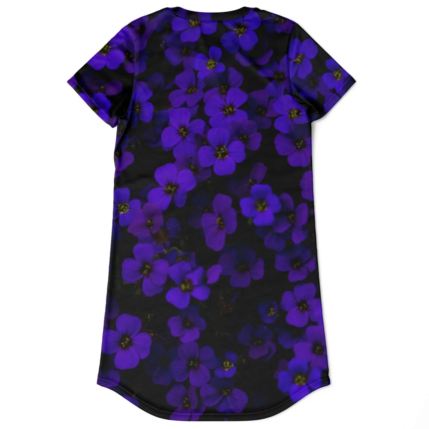 Midnight Purple Flower T Shirt Dress