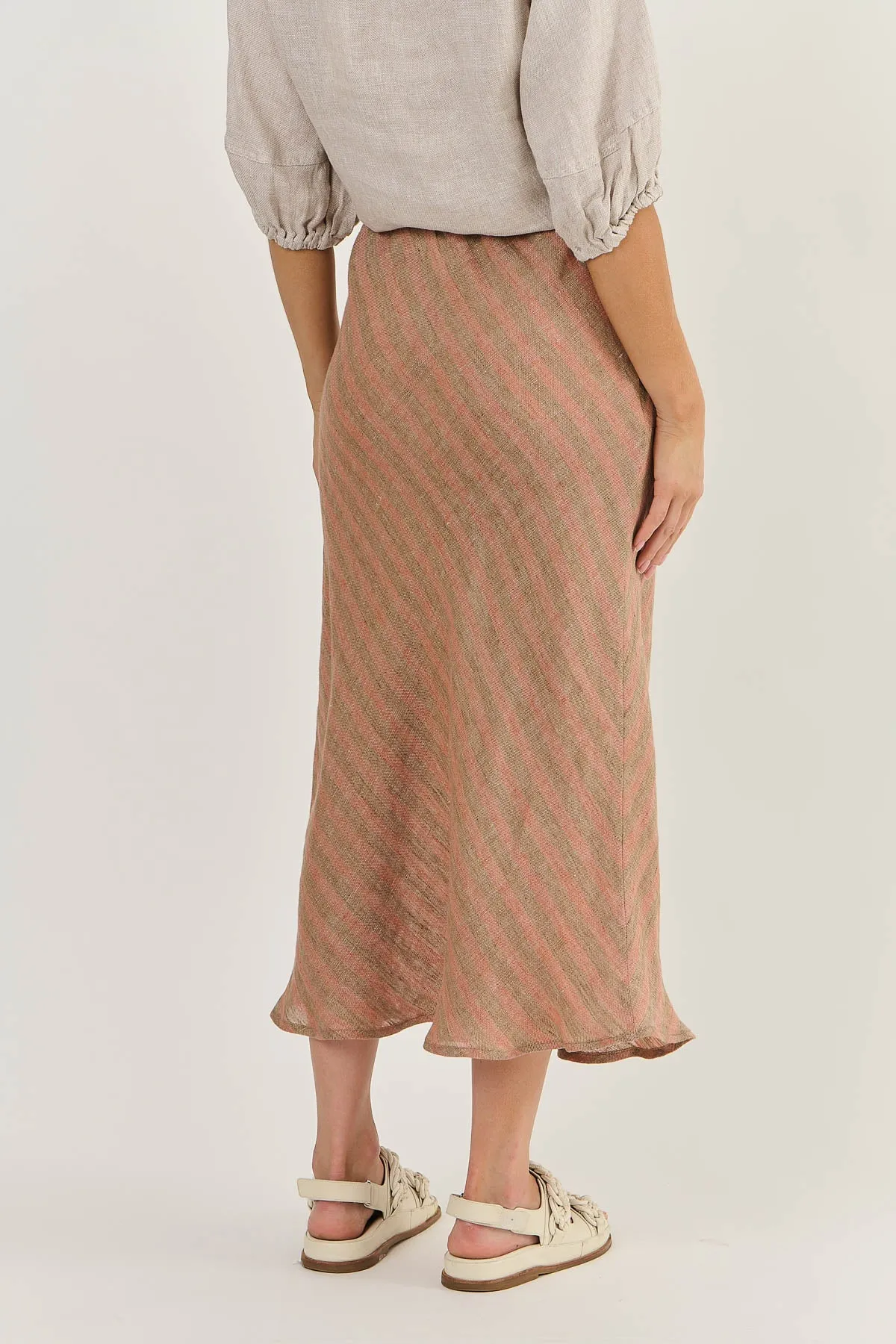 Naturals by O & J Linen Skirt - Brick (GA299)