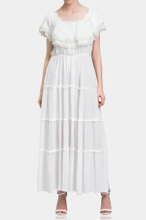Off Shoulder Long Ruffle Dress