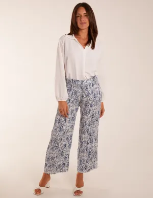 Paisley Wide Leg Culotte Trousers
