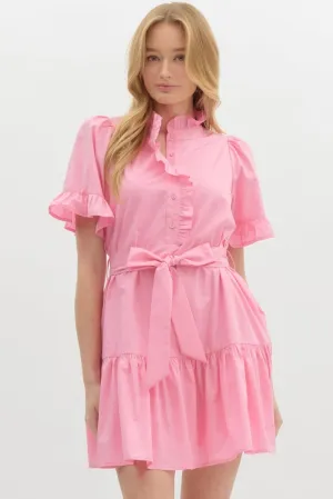 PINK RUFFLE DRESS