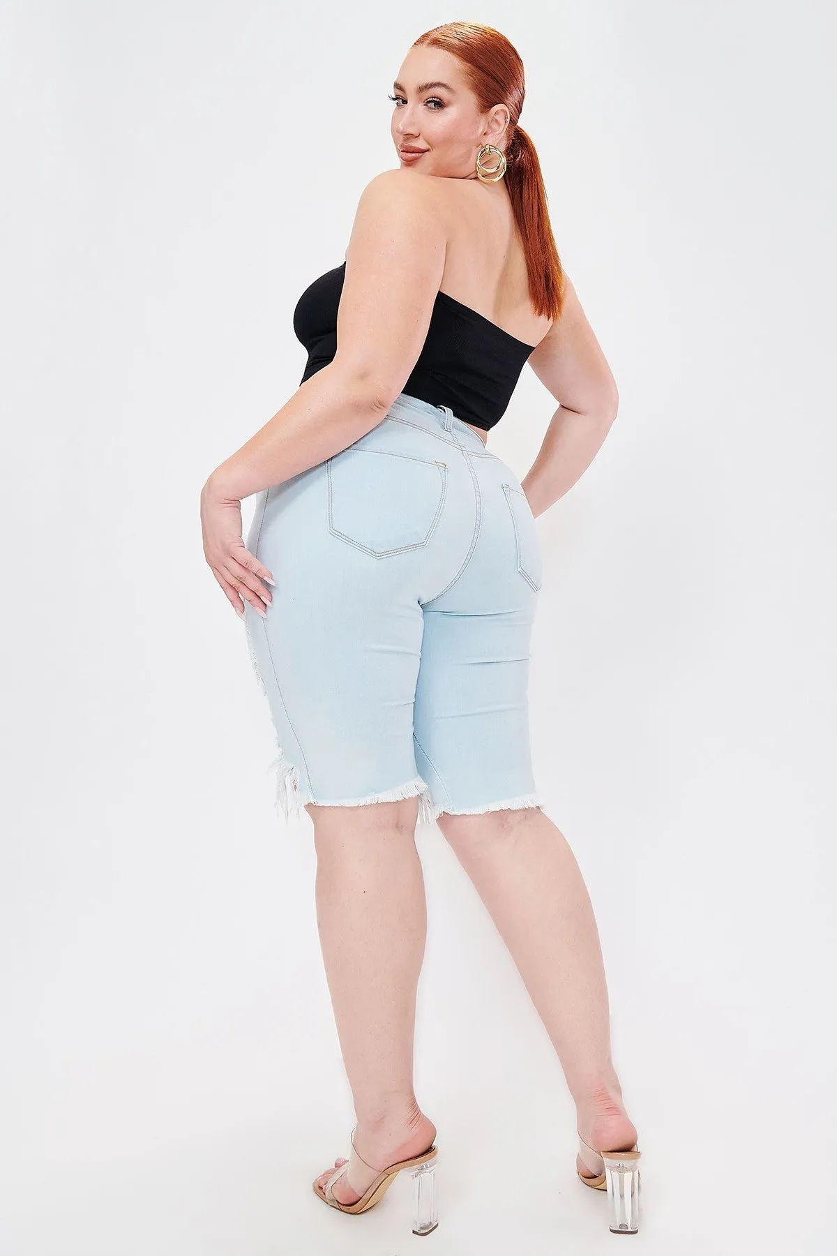 PLUS Destroyed Bermuda Shorts
