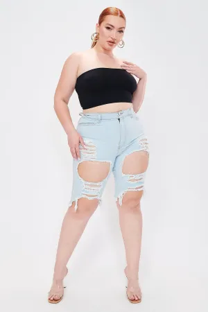 PLUS Destroyed Bermuda Shorts