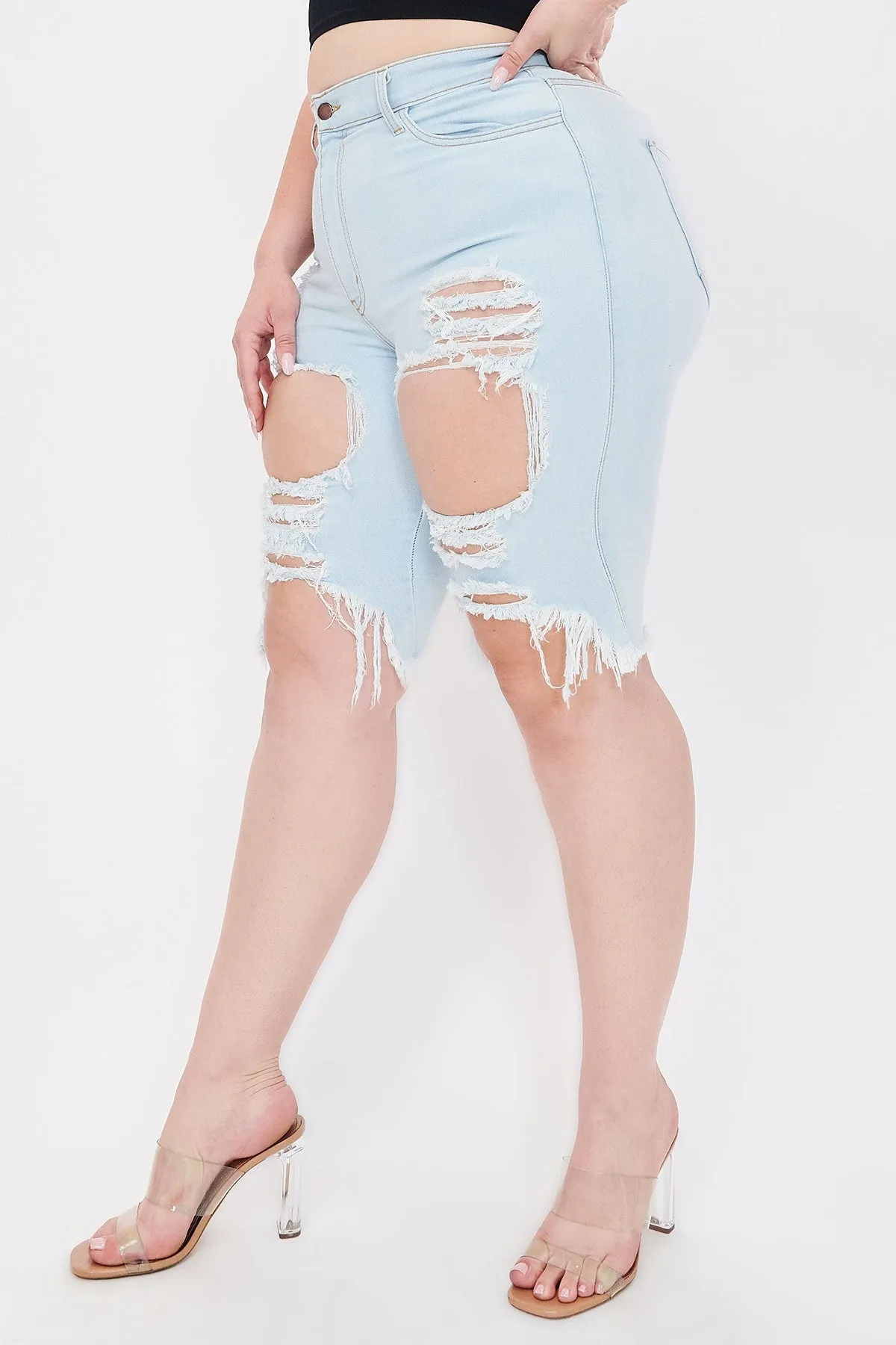 PLUS Destroyed Bermuda Shorts