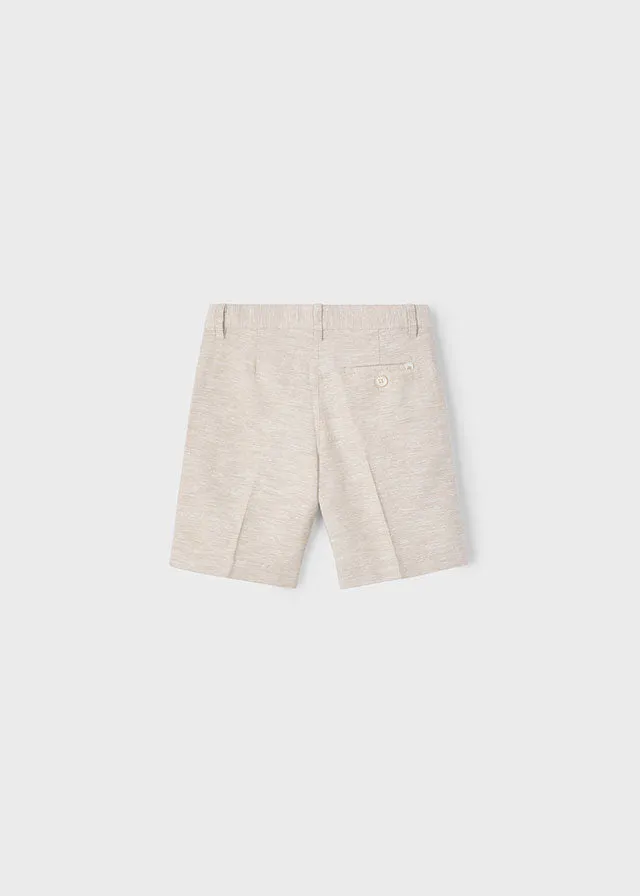 PRE-ORDER SS25 Mayoral Boys Smart Polo Top and Linen Bermuda Shorts Set