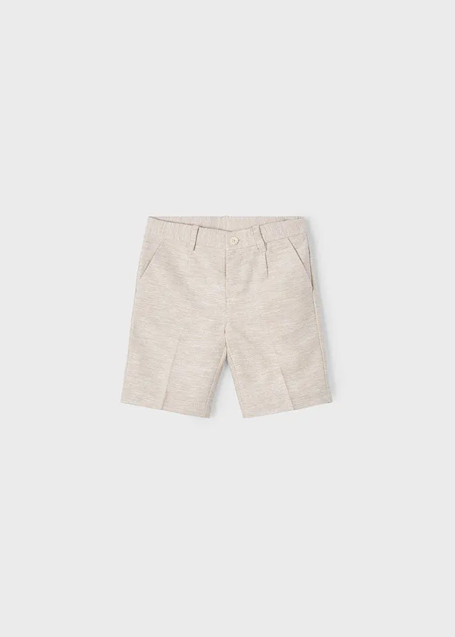 PRE-ORDER SS25 Mayoral Boys Smart Polo Top and Linen Bermuda Shorts Set
