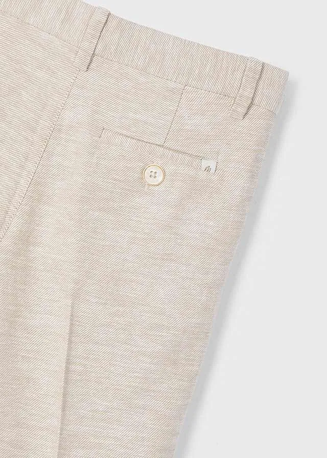PRE-ORDER SS25 Mayoral Boys Smart Polo Top and Linen Bermuda Shorts Set
