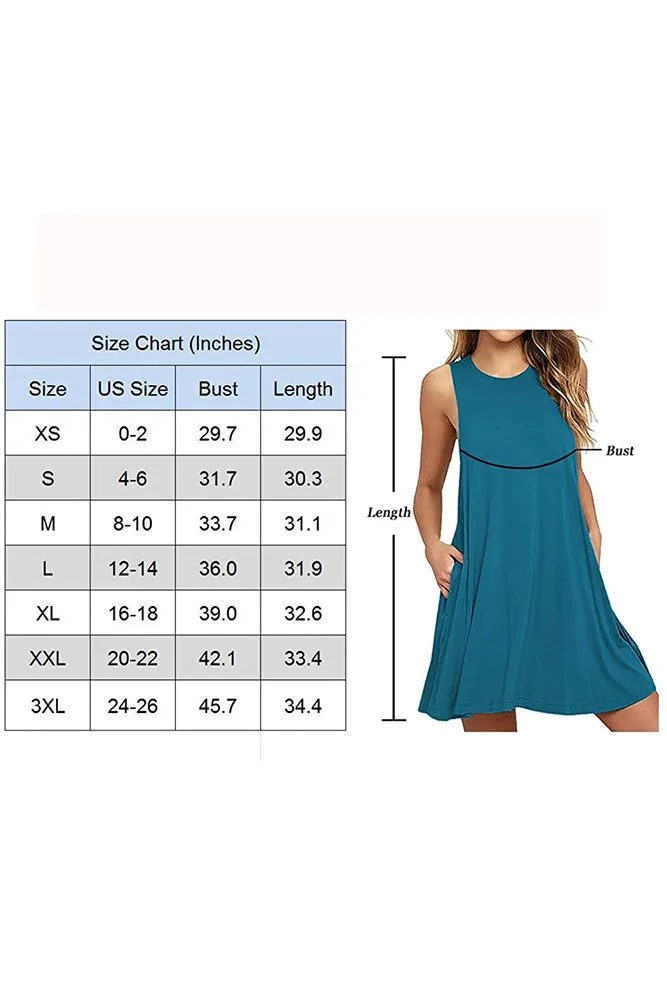 PrinStory Summer Casual T Shirt Dresses Beach Cover up Plain Tank Dress
