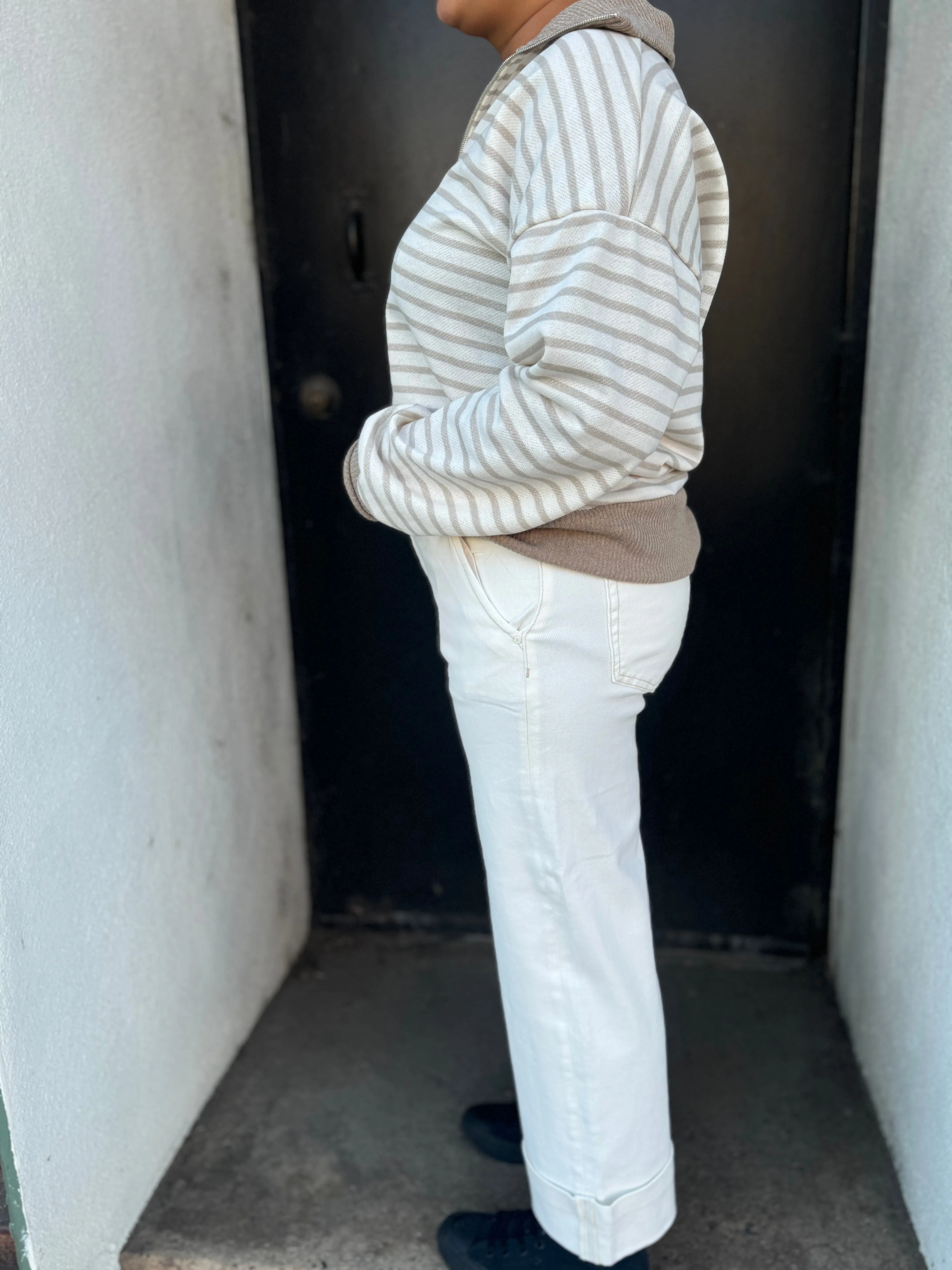 Risen High Rise Ankle Wide Leg With Cuffs