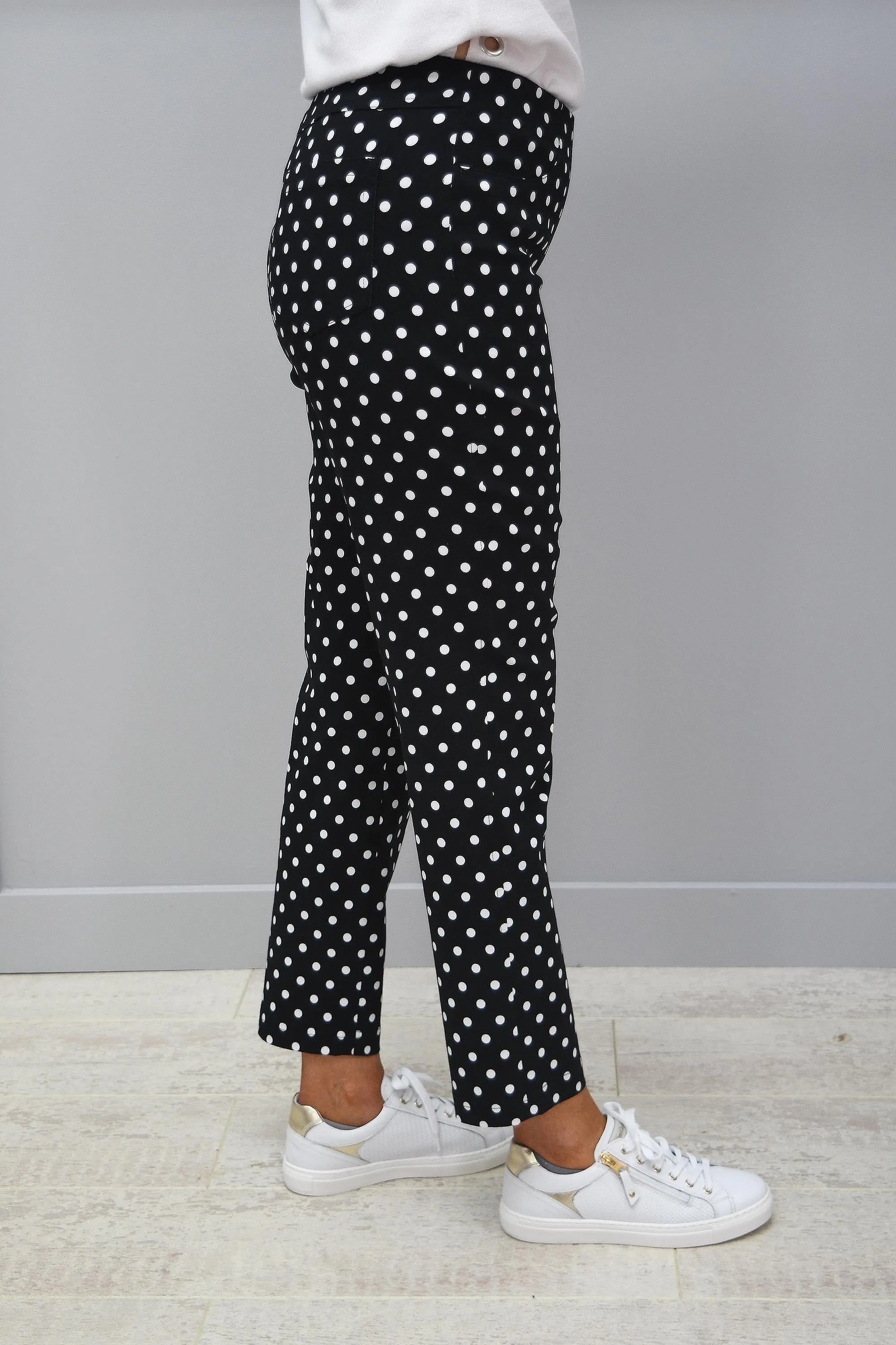Robell Bella 09 Black Spot Trousers - 51560 54570 90