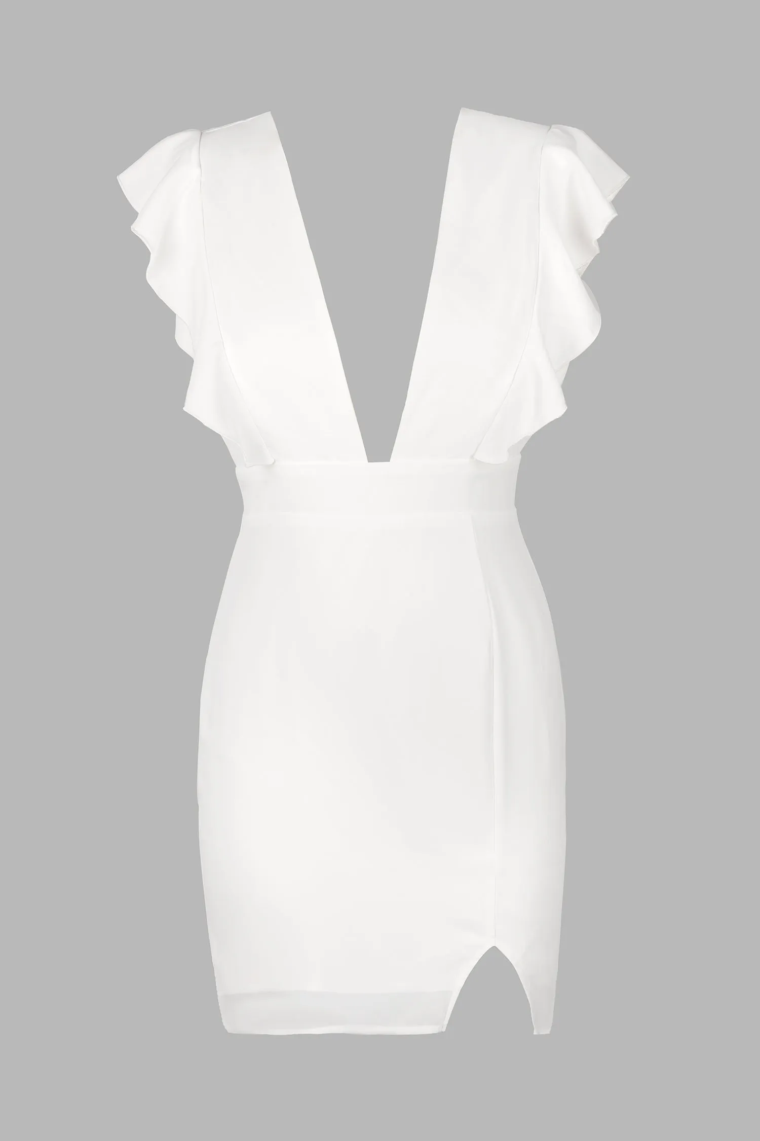 Romance Plunge Ruffled Mini Dress