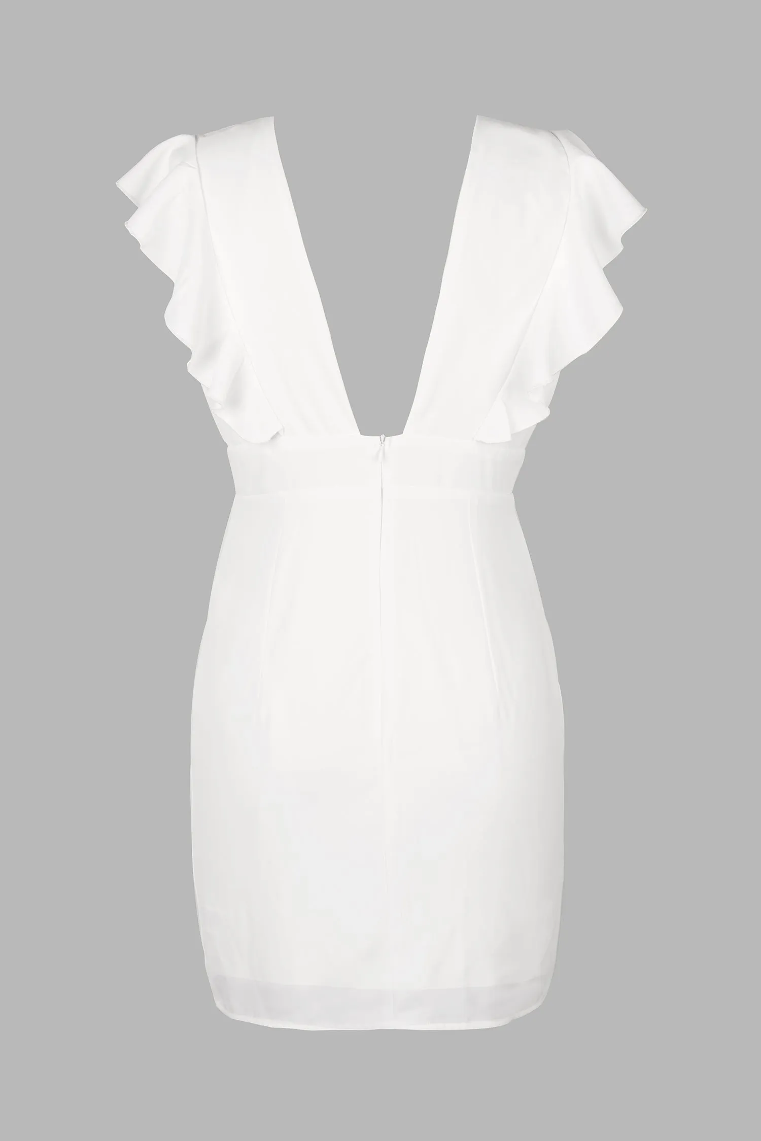 Romance Plunge Ruffled Mini Dress