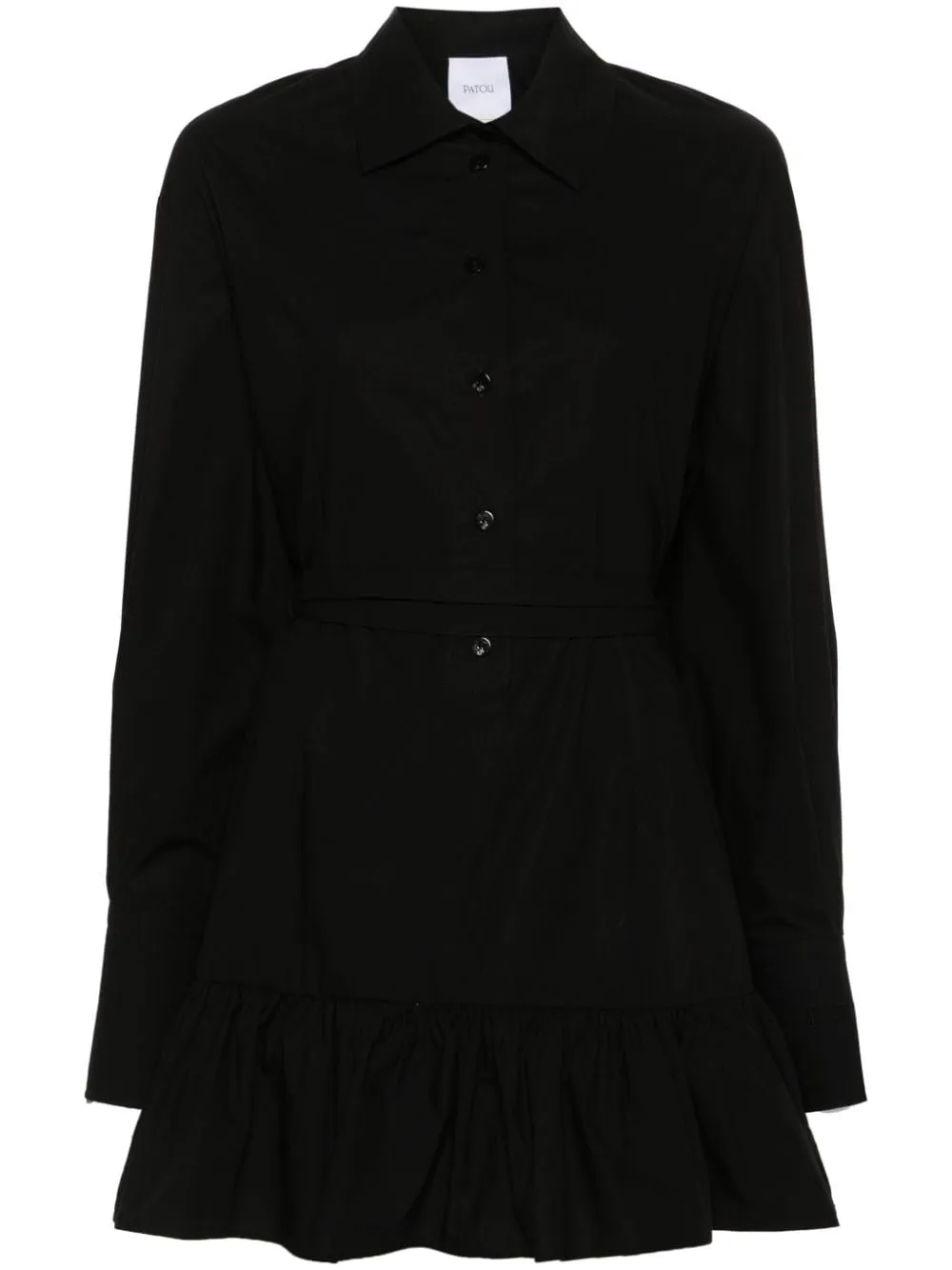 ruffled mini shirt dress