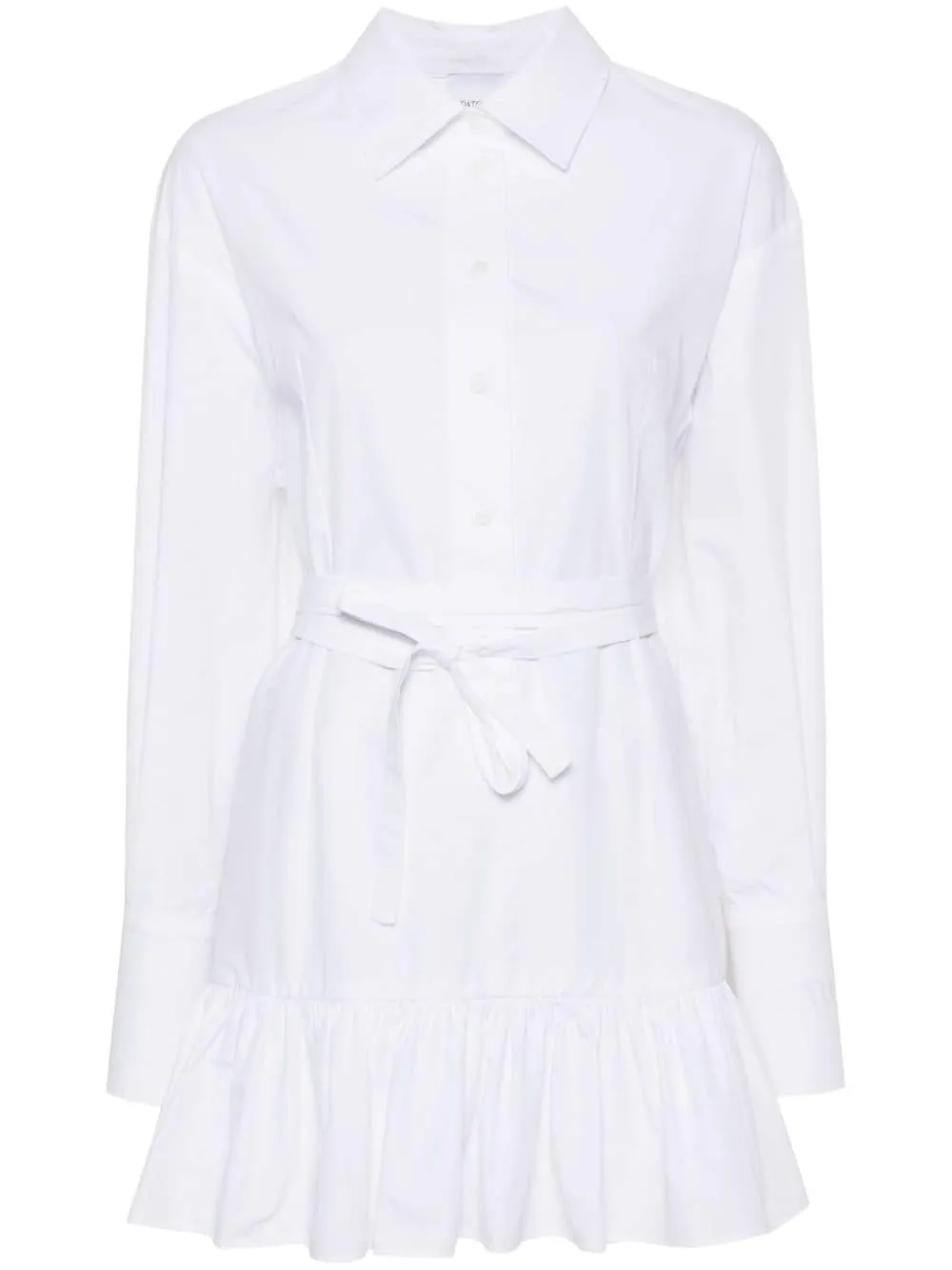 ruffled mini shirt dress