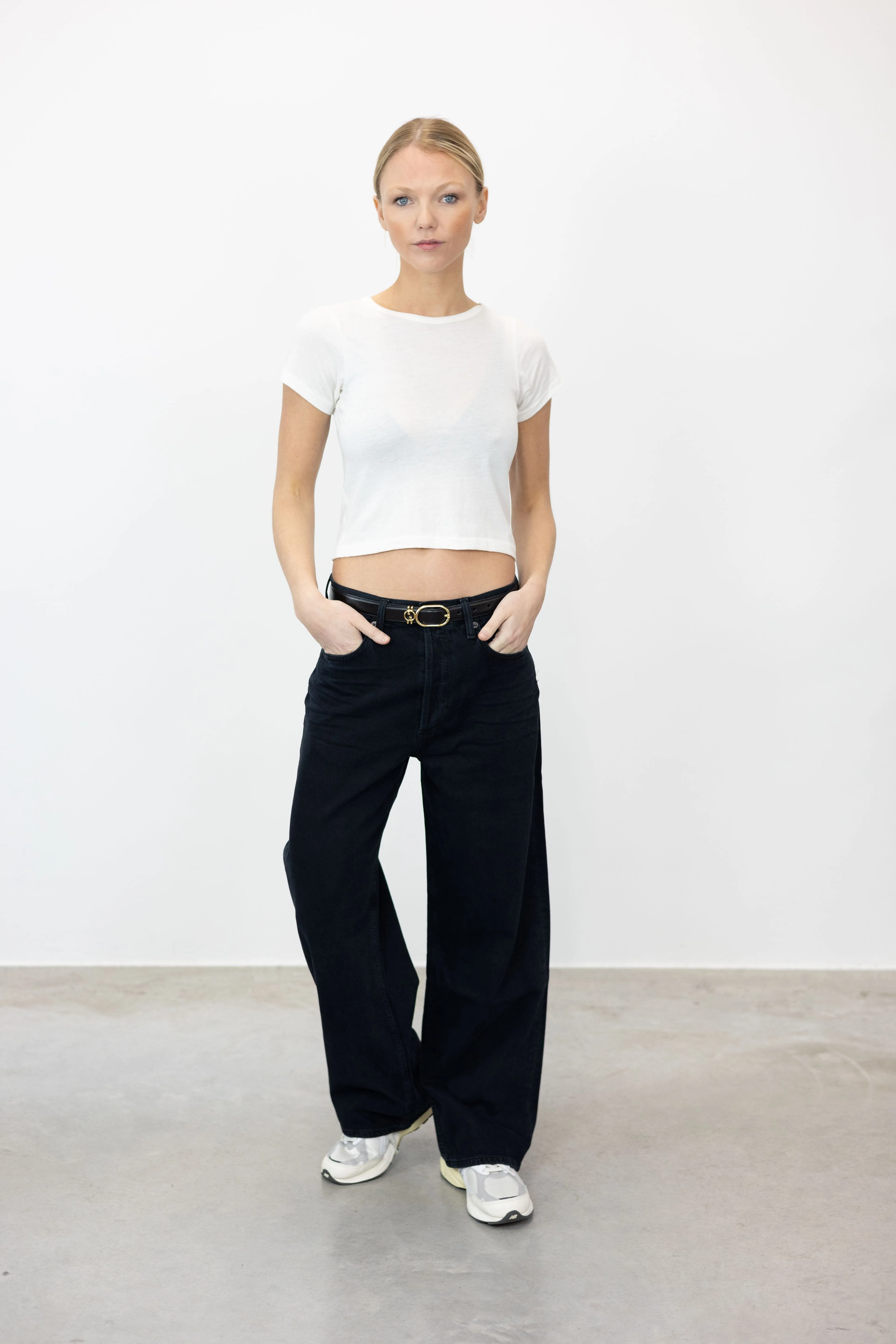 SHORT SLEEVE BABY TEE IN IVORY