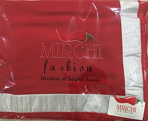 Sourbh Sarees Women's Red Faux Georgette Saree With Unstitched Blouse Piece