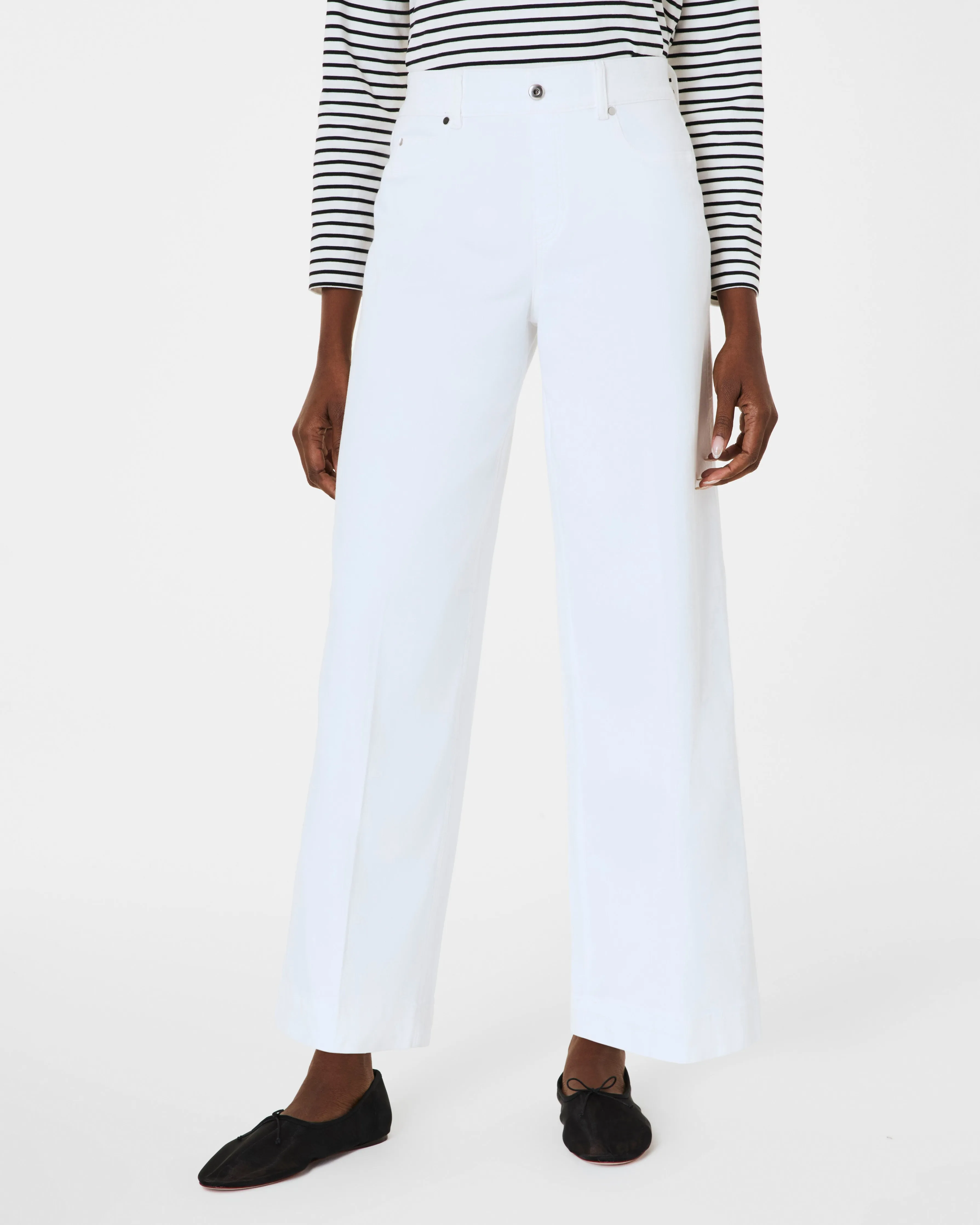 SPANXshape™ EveryWear Cropped Wide Leg Jeans, White