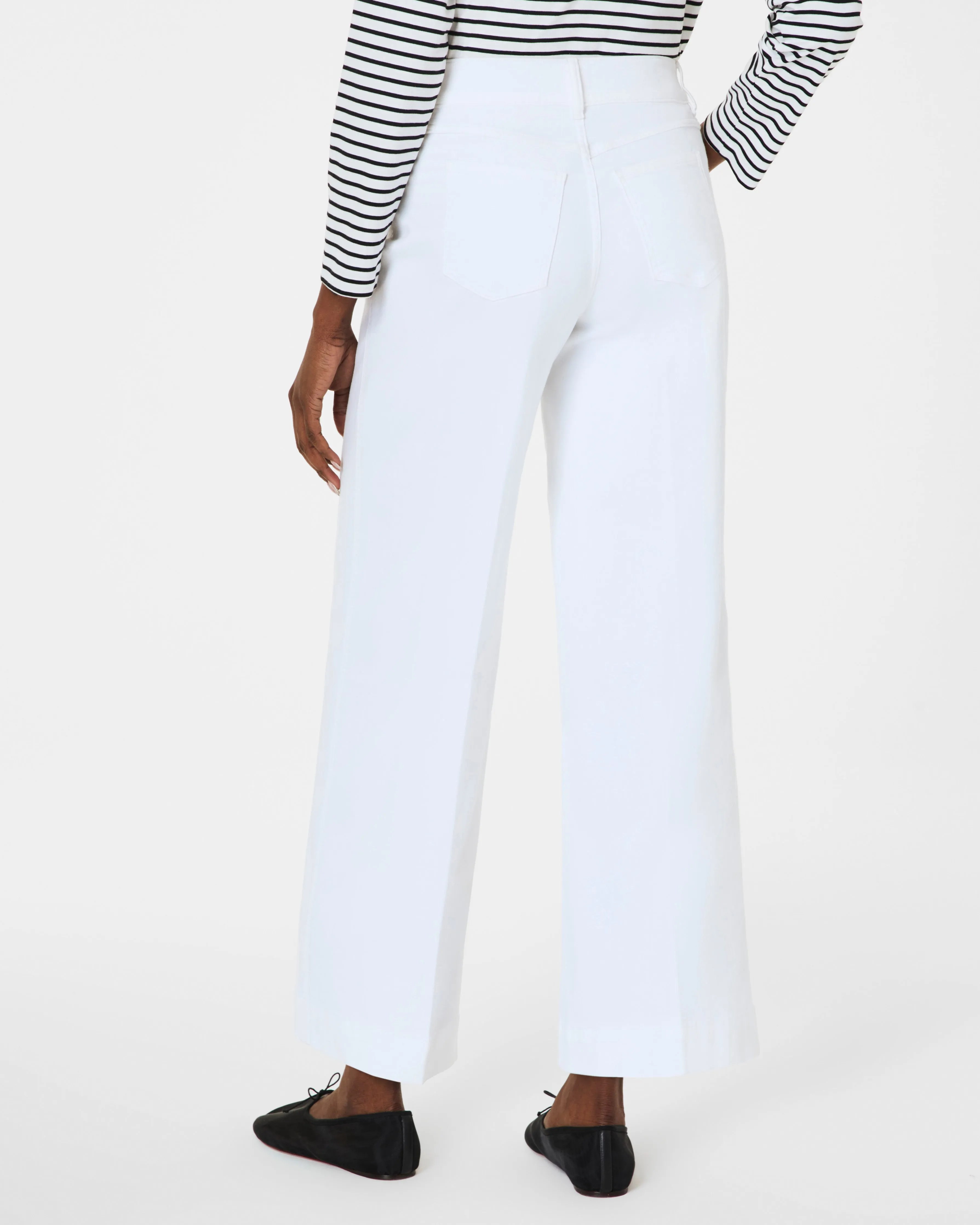 SPANXshape™ EveryWear Cropped Wide Leg Jeans, White