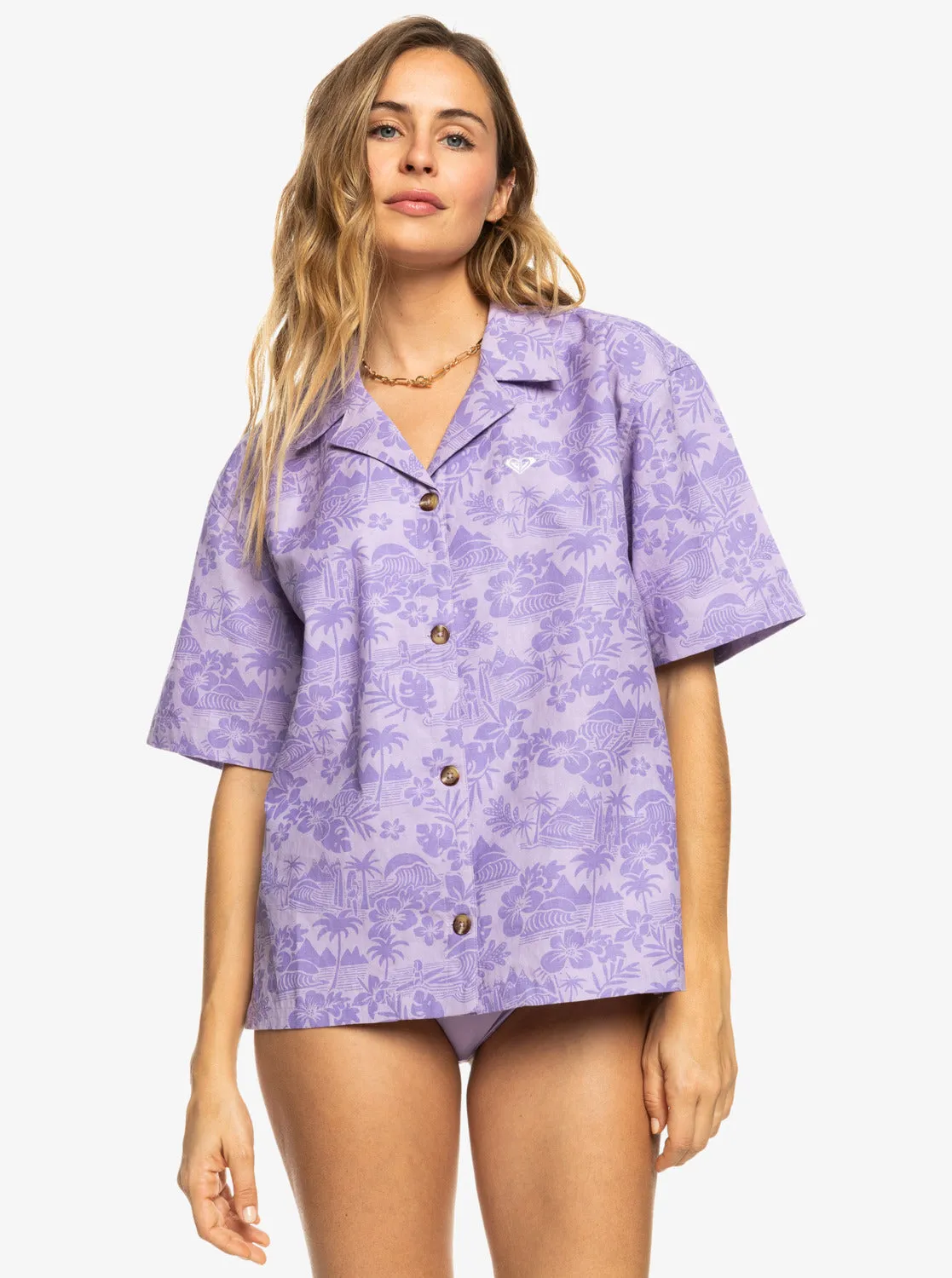 Surf.Kind.Kate. Short Sleeve Shirt - Purple Rose Surf Friends