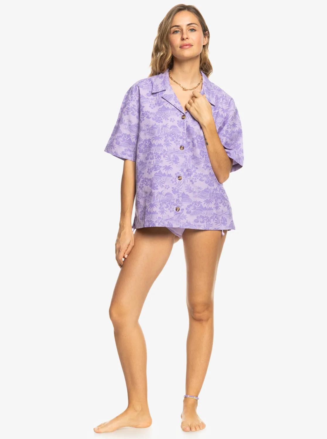 Surf.Kind.Kate. Short Sleeve Shirt - Purple Rose Surf Friends