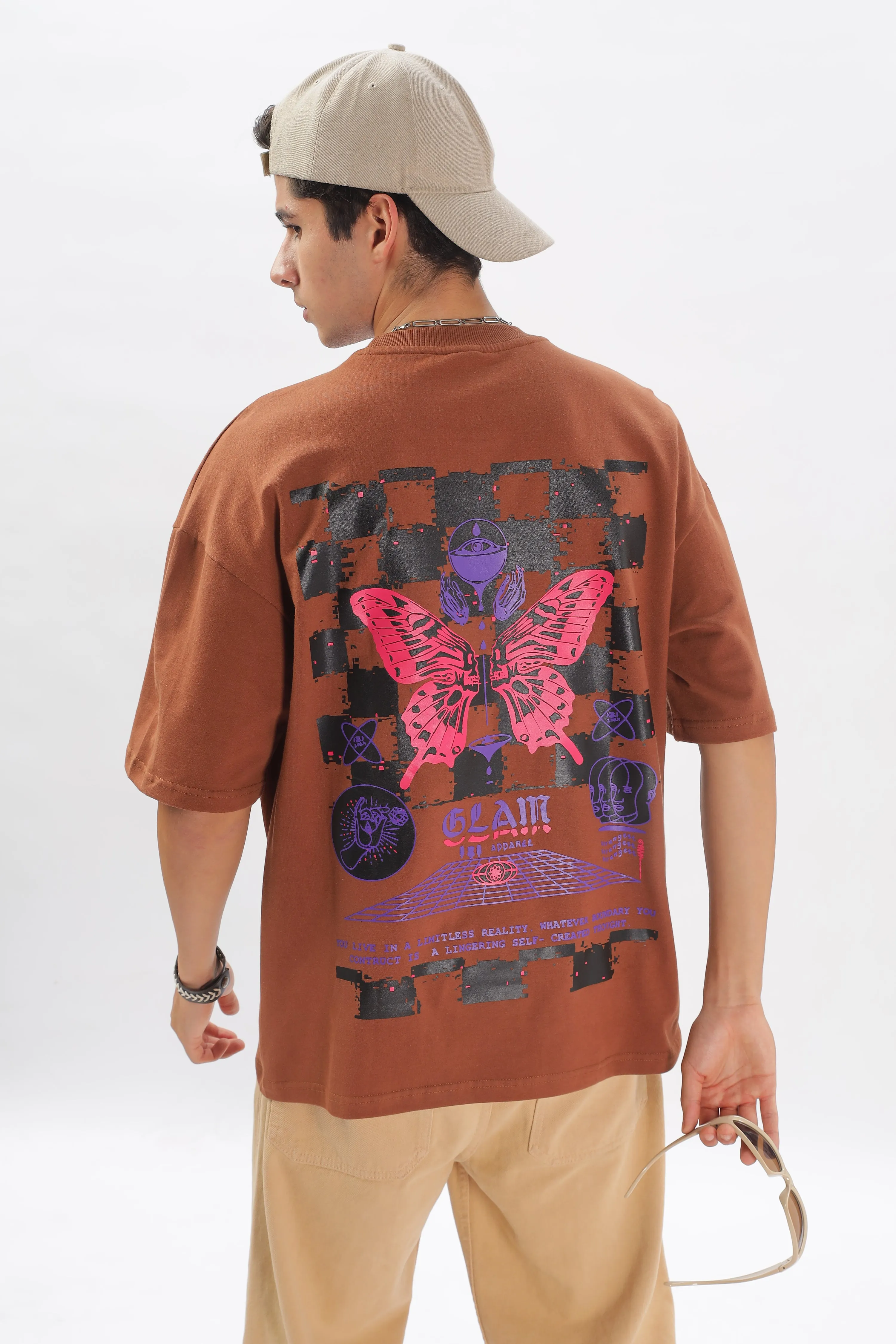 Transcendence Over Sized T-Shirt - Brown
