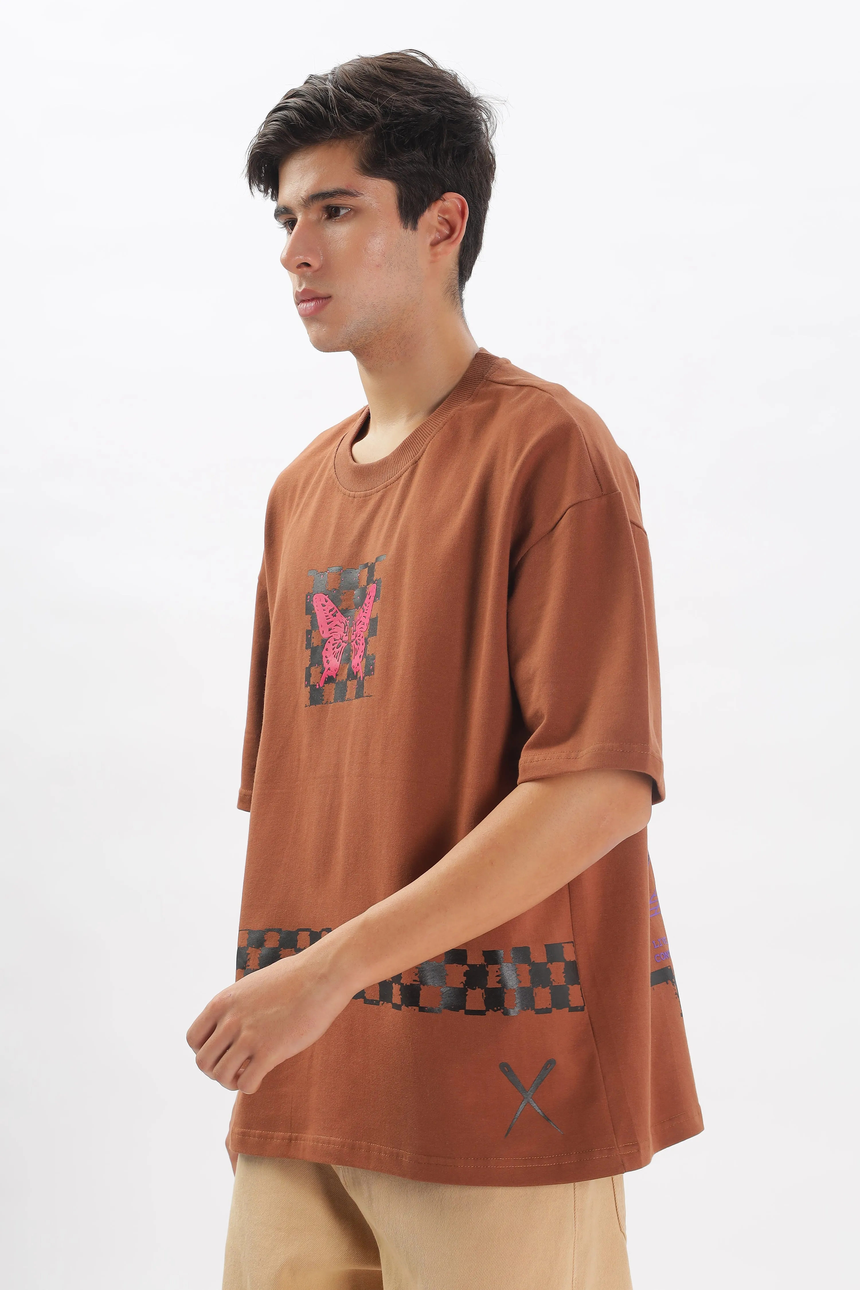 Transcendence Over Sized T-Shirt - Brown