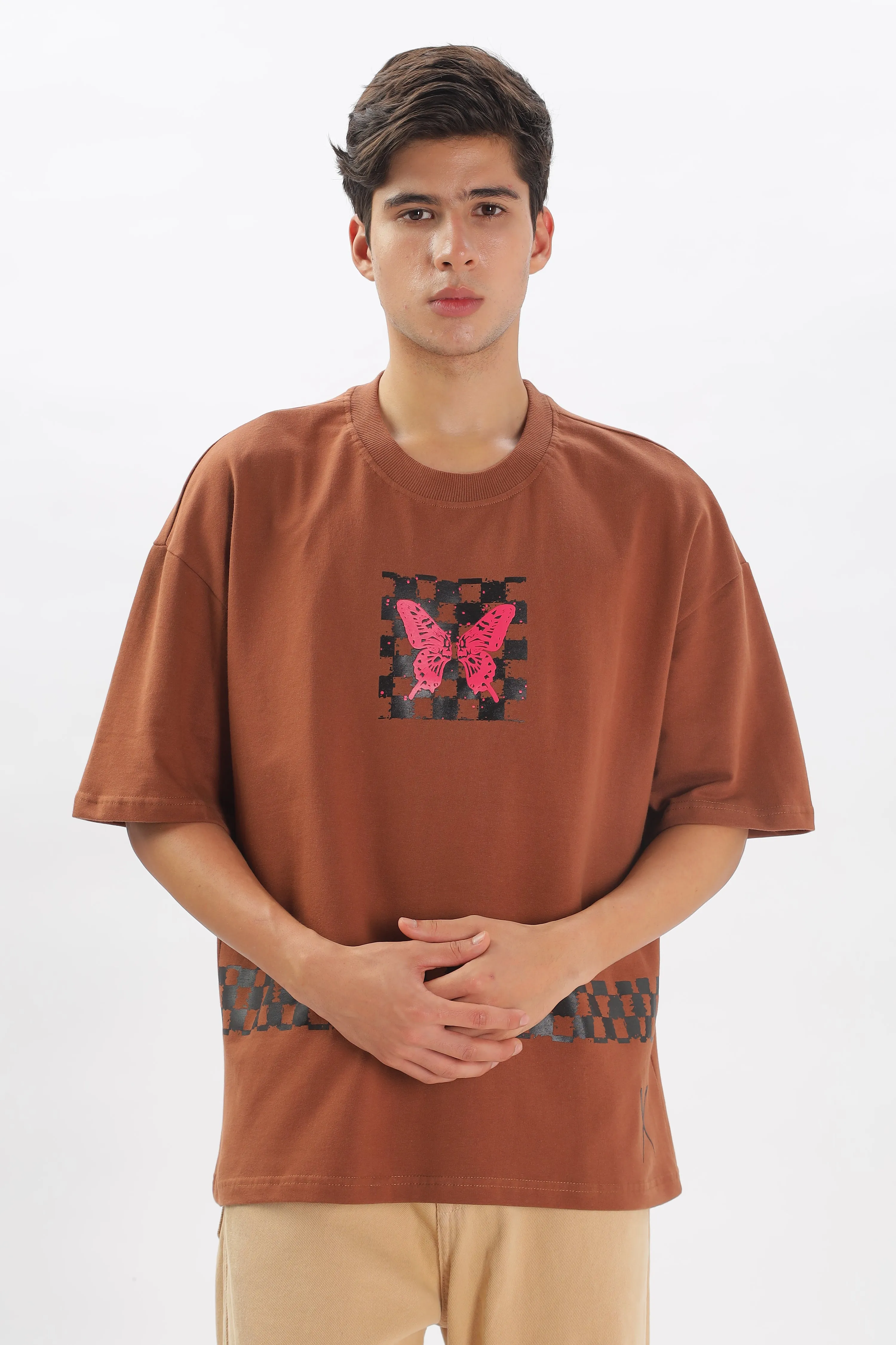 Transcendence Over Sized T-Shirt - Brown