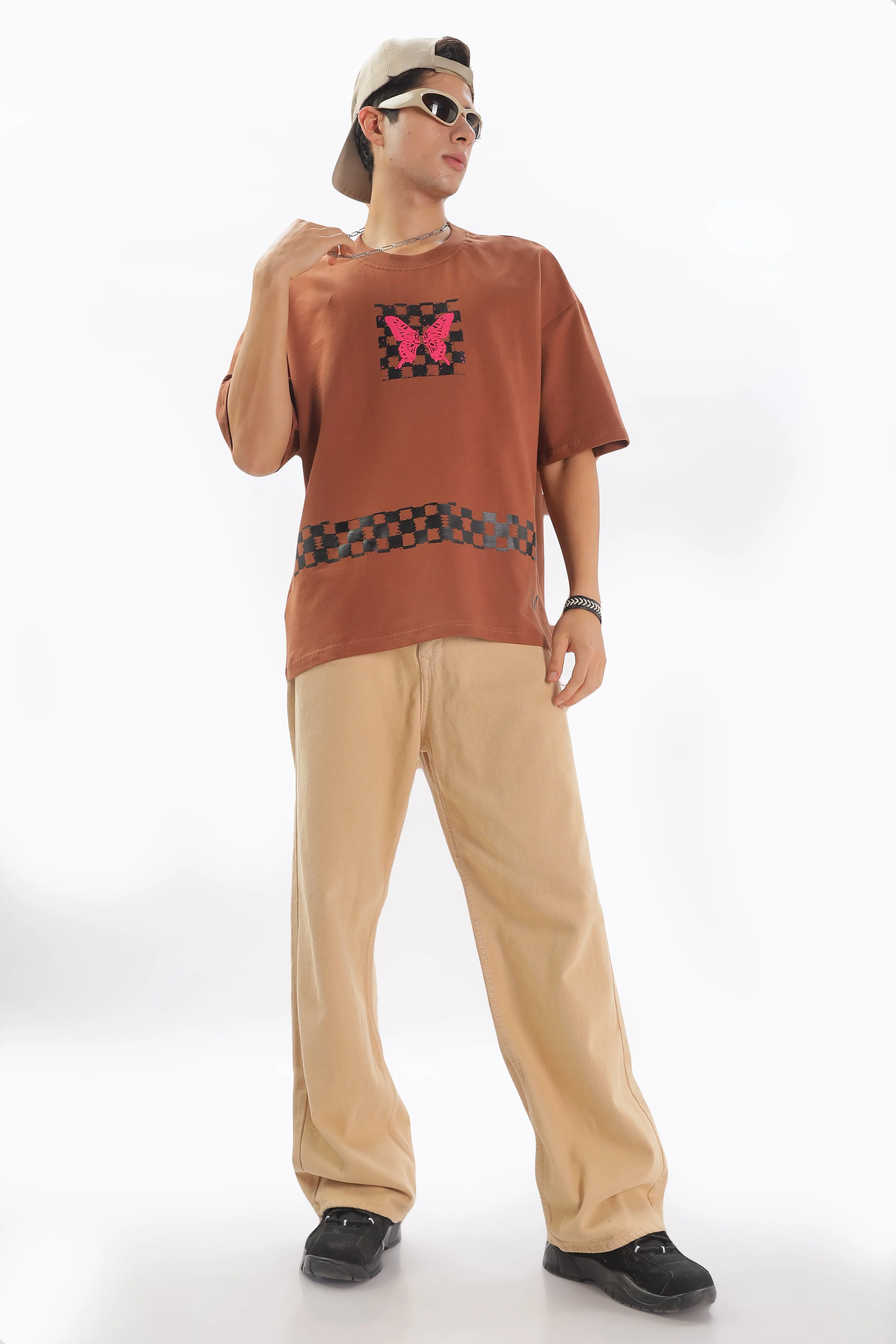 Transcendence Over Sized T-Shirt - Brown