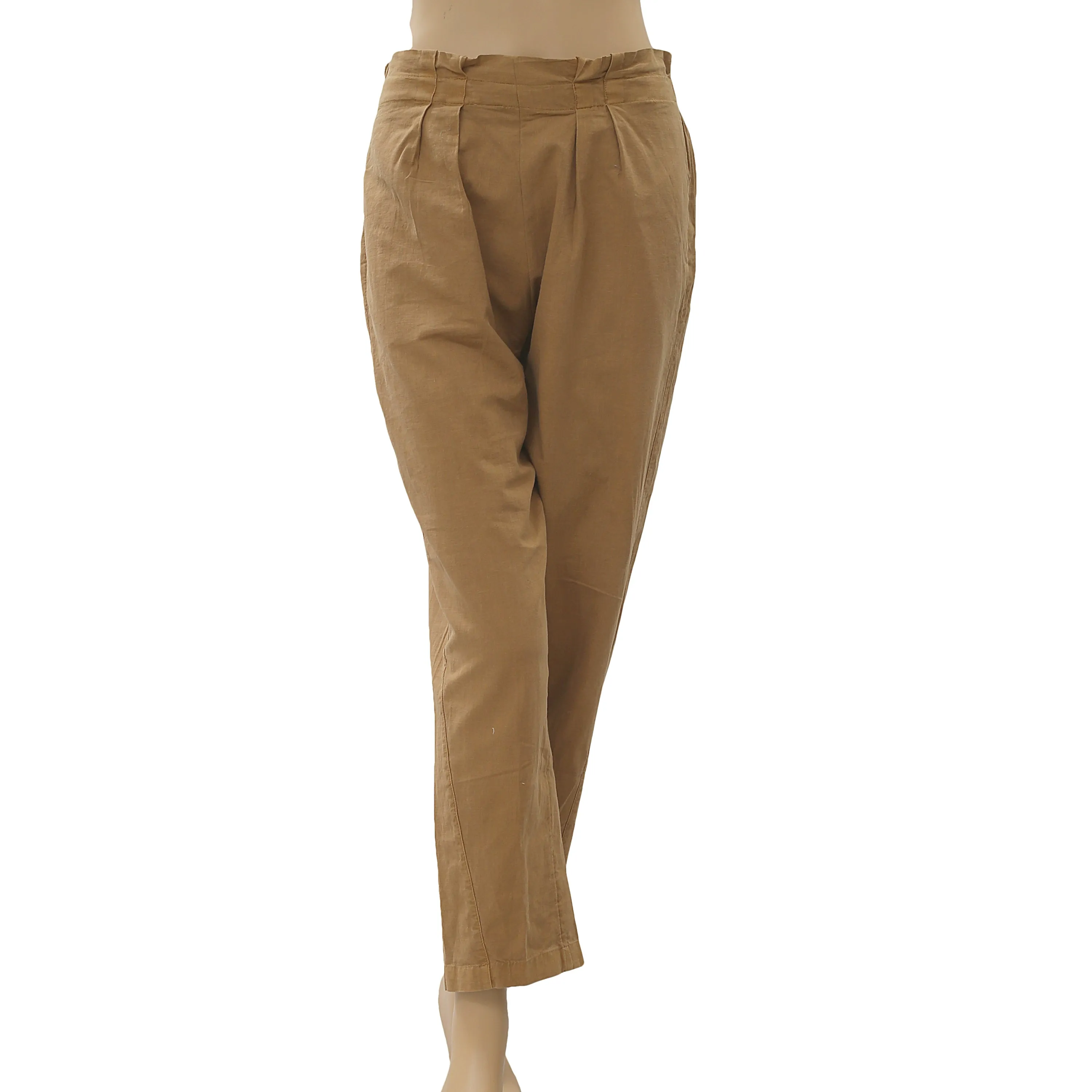 Urban Outfitters Kahn Linen Tapered Paperbag Pants