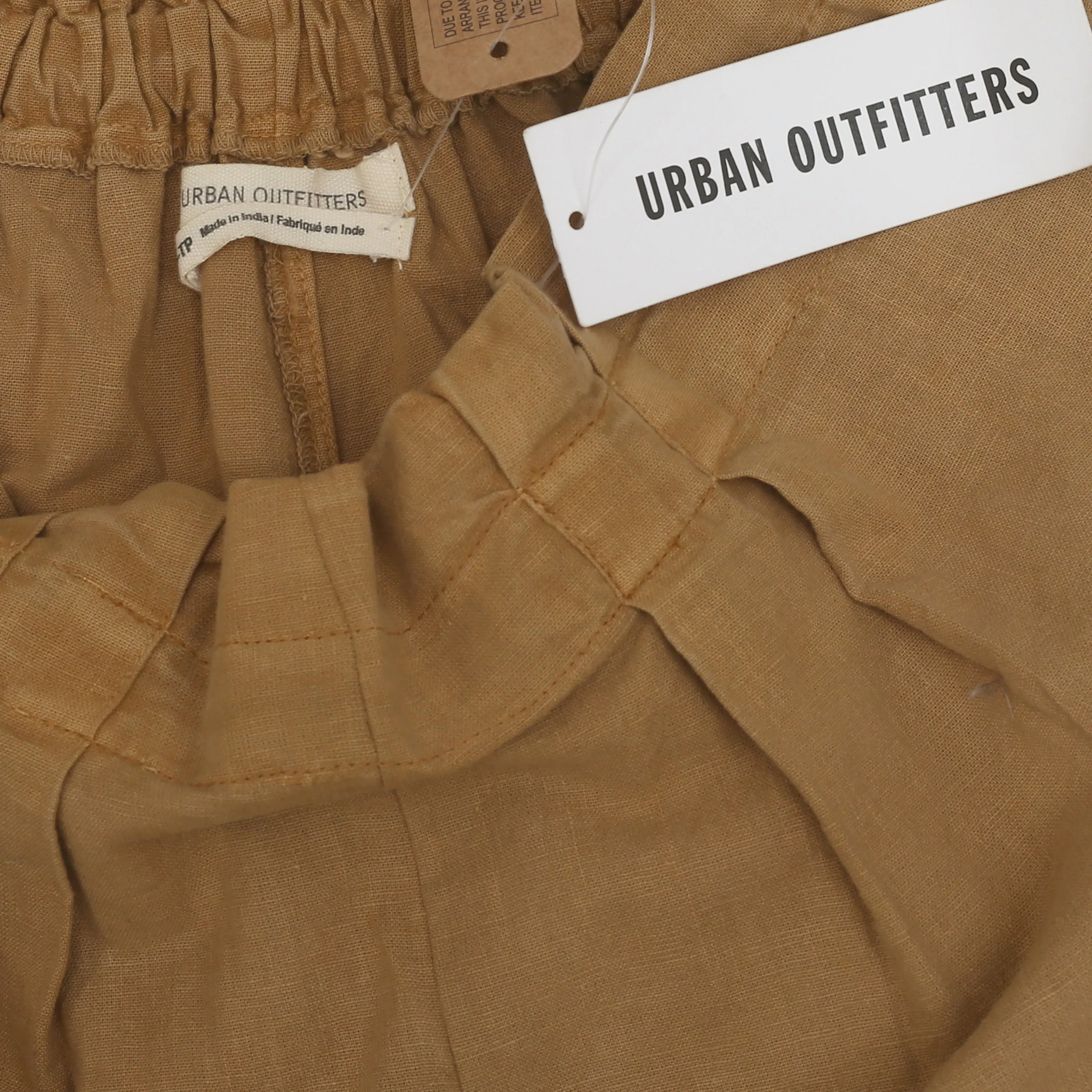 Urban Outfitters Kahn Linen Tapered Paperbag Pants