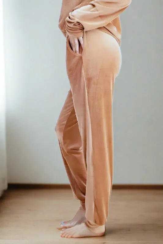 Velour Lounge Jogger Pants - Cinnamon