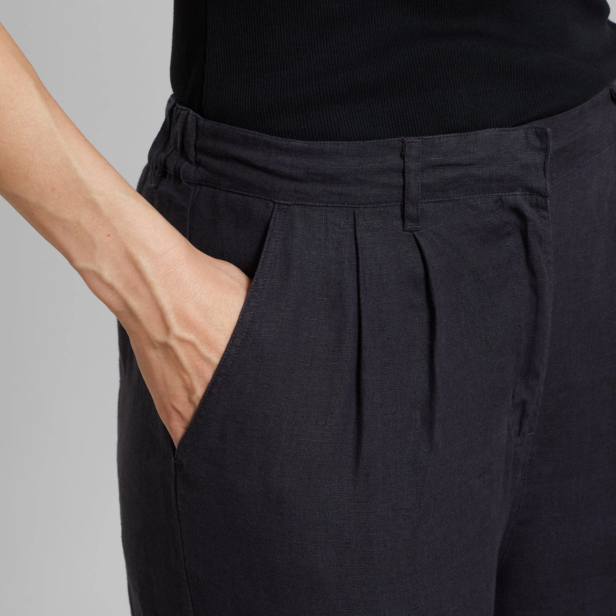 Vickelby Linen Pants - Phantom Black