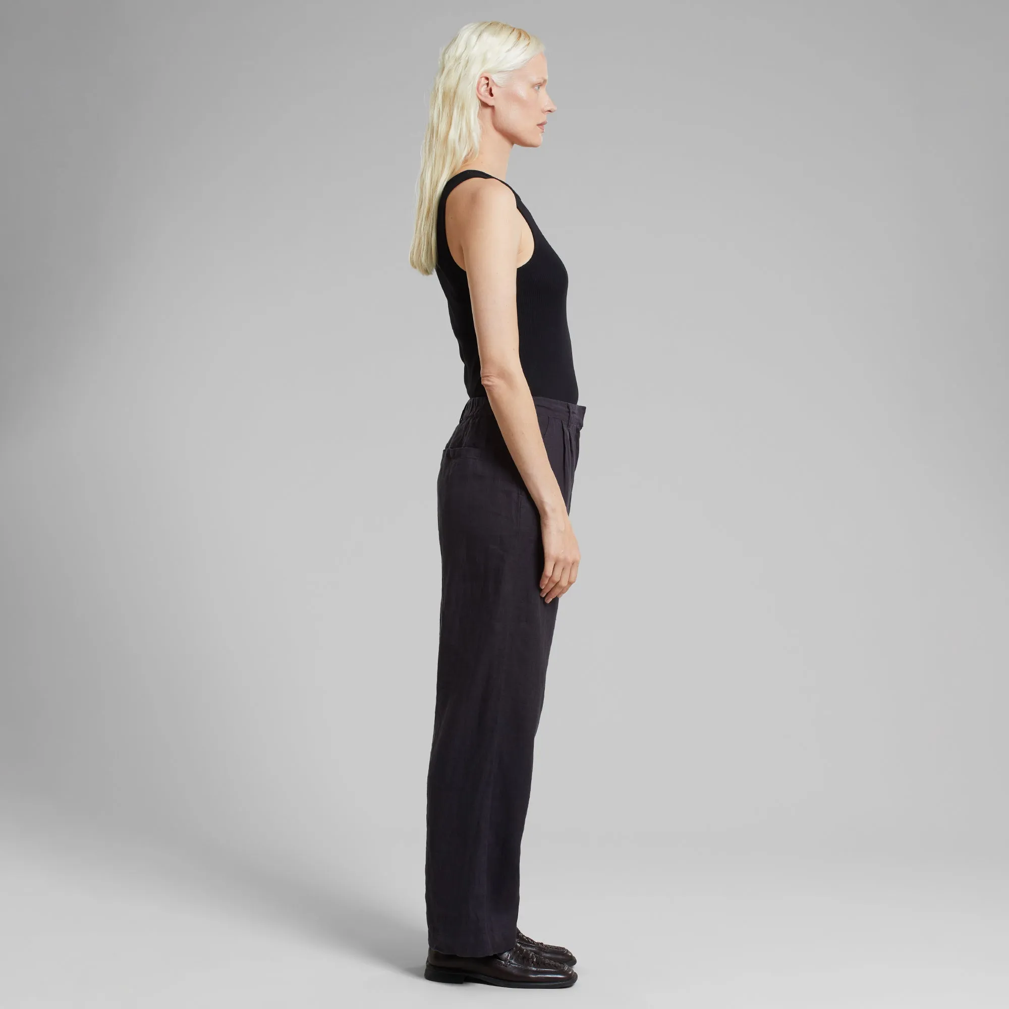 Vickelby Linen Pants - Phantom Black