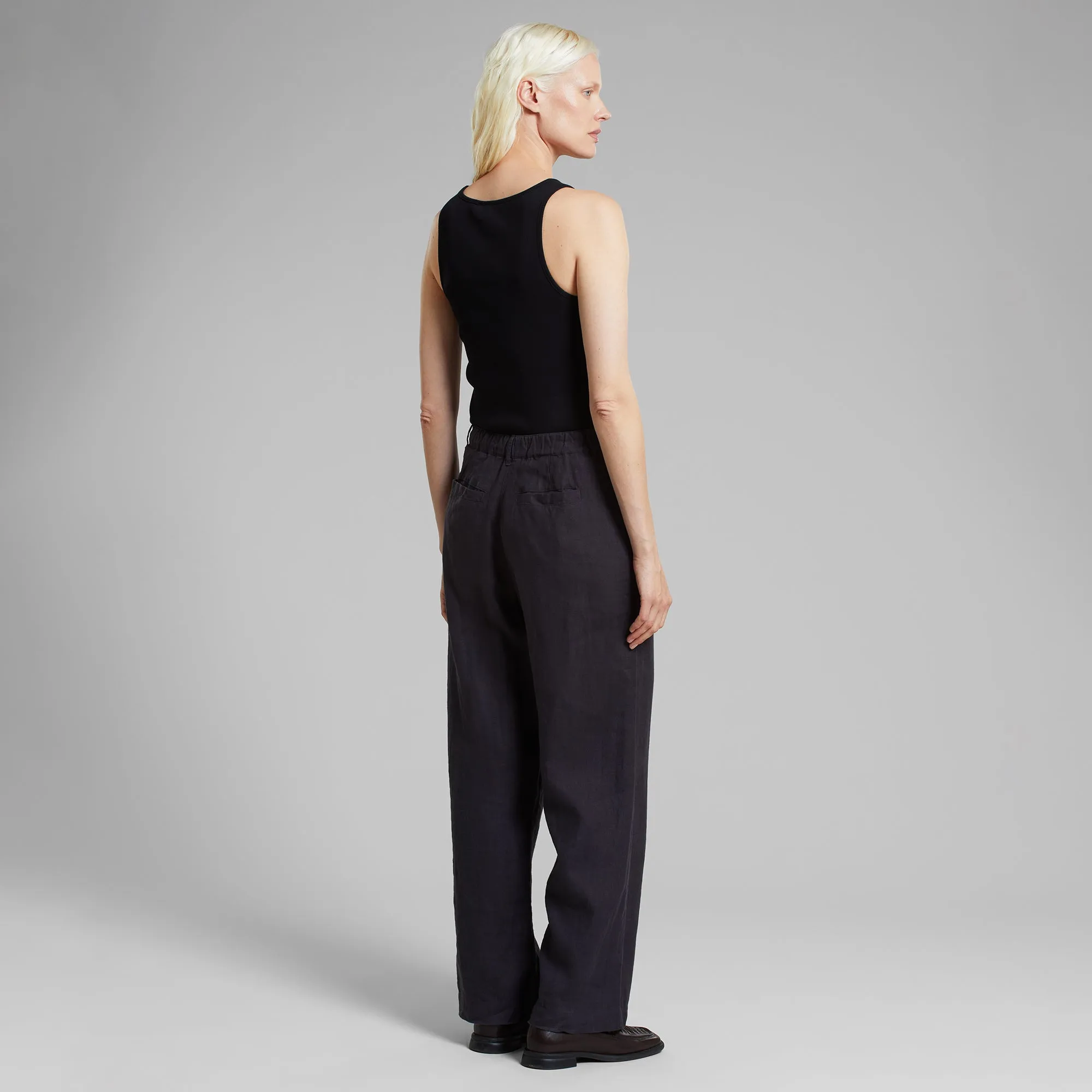 Vickelby Linen Pants - Phantom Black