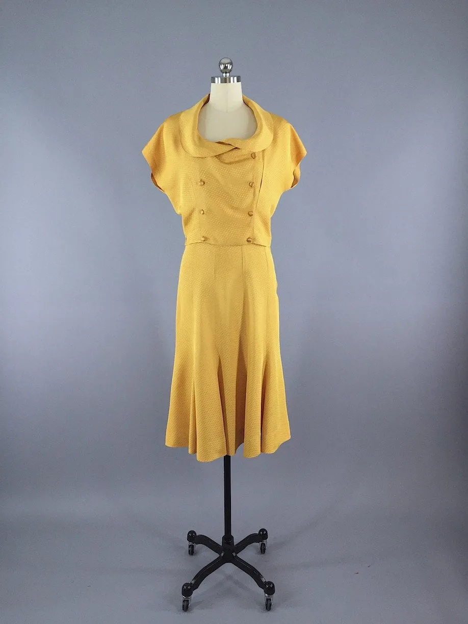 Vintage 1930s Day Dress / Skirt & Blouse Set