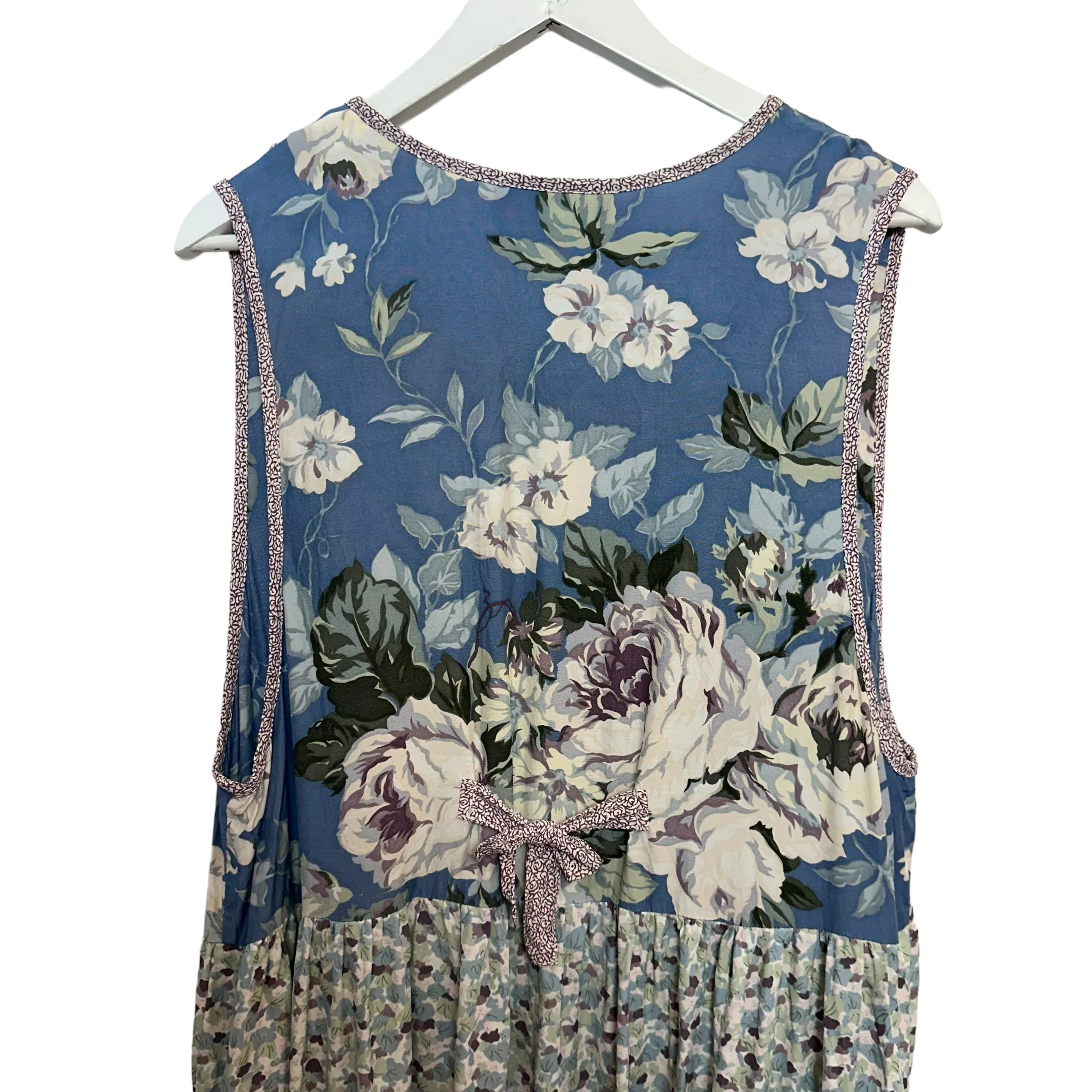 Vintage 80s Carol Anderson California Floral Jumper Dress Midi Sleeveless