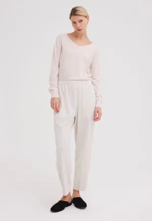 Wells Elasticated Pant - Duster White