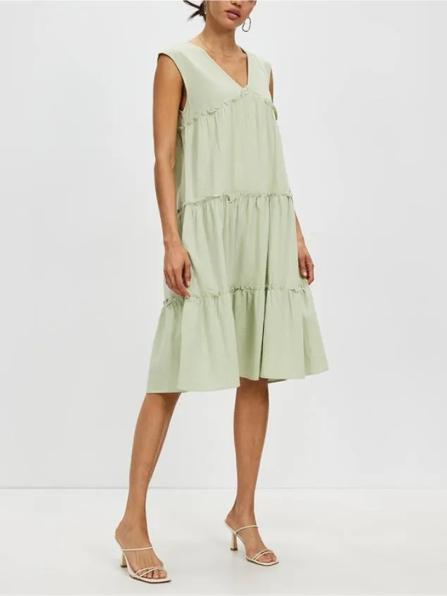 Women's Casual Tiered Dress Sleeveless Basic Swing Dress by Kaja Clothing-Elga Dress