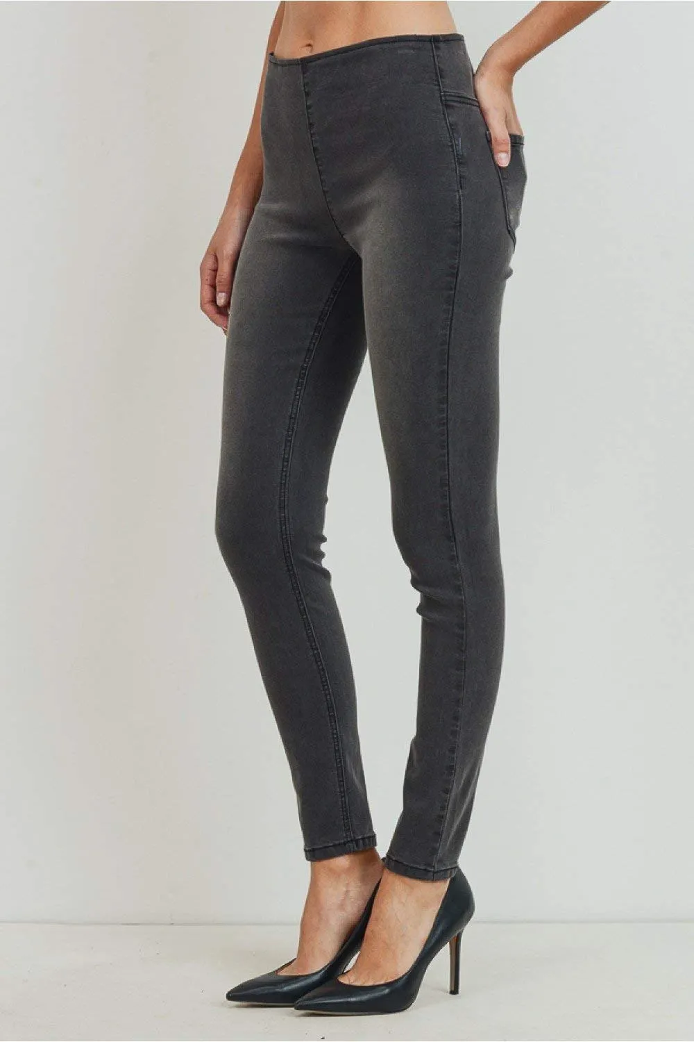 Women's Juniors Mid Rise Skinny Jeans Denim Stretchy Pants