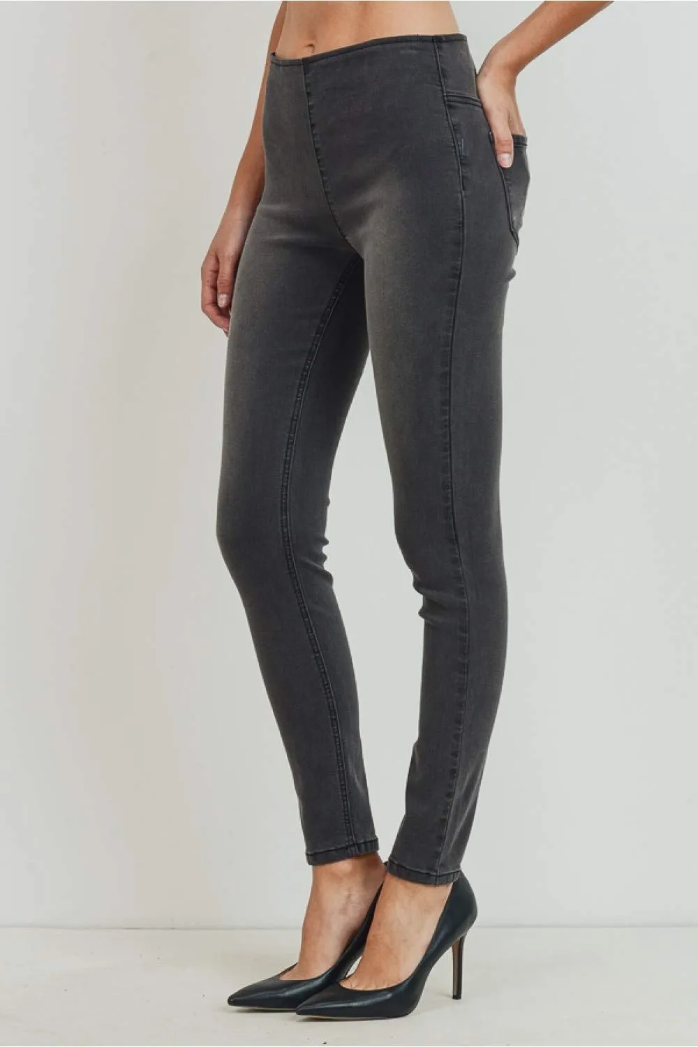 Women's Juniors Mid Rise Skinny Jeans Denim Stretchy Pants