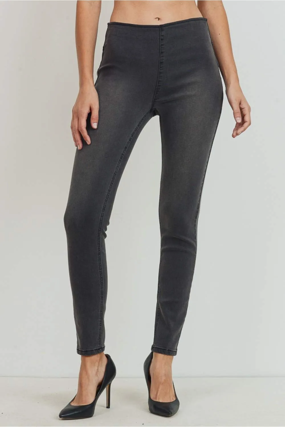 Women's Juniors Mid Rise Skinny Jeans Denim Stretchy Pants
