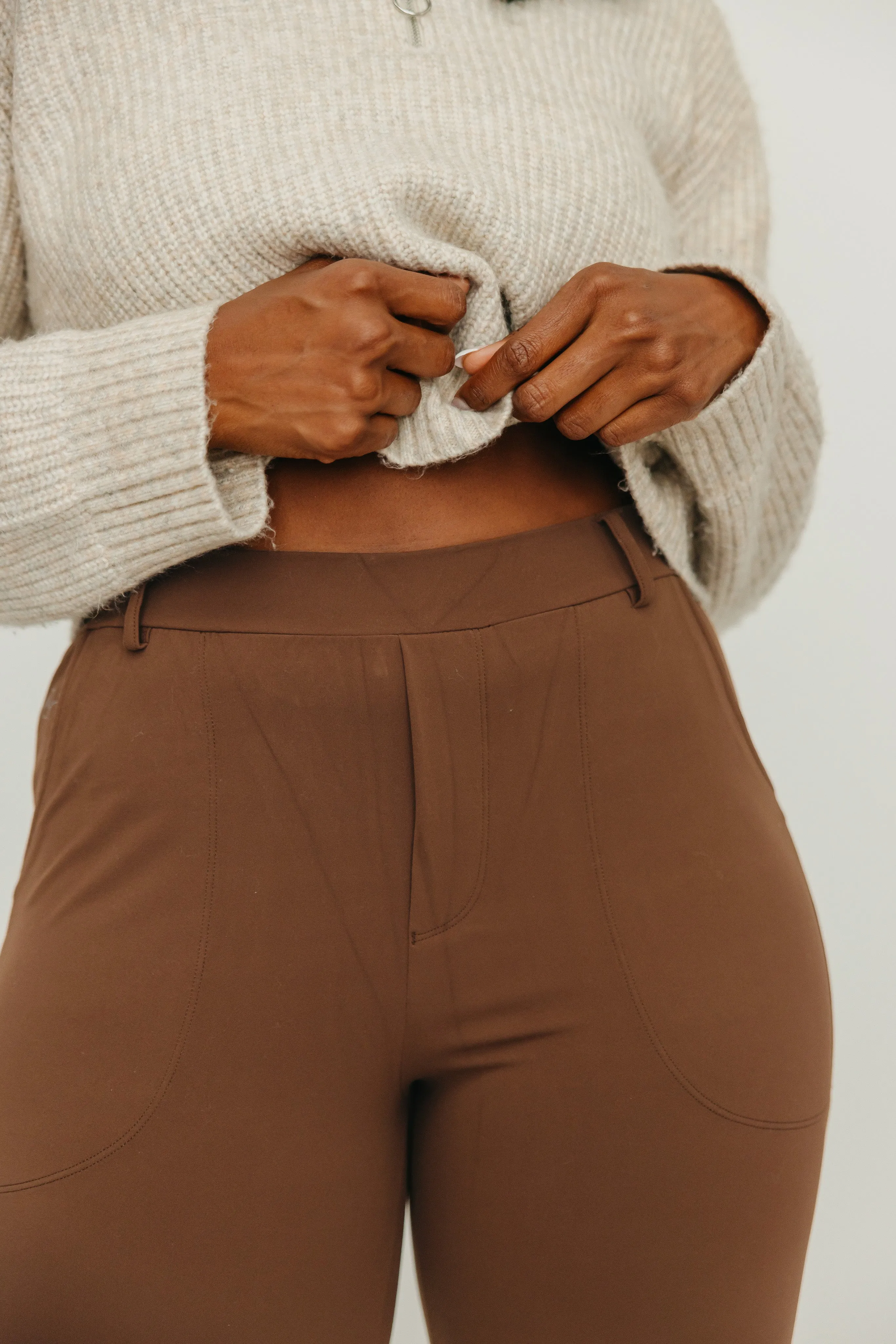 Work Hard Play Hard Trousers - Brown | MT LUXE