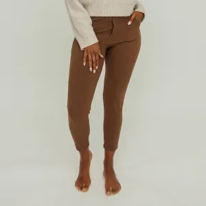 Work Hard Play Hard Trousers - Brown | MT LUXE