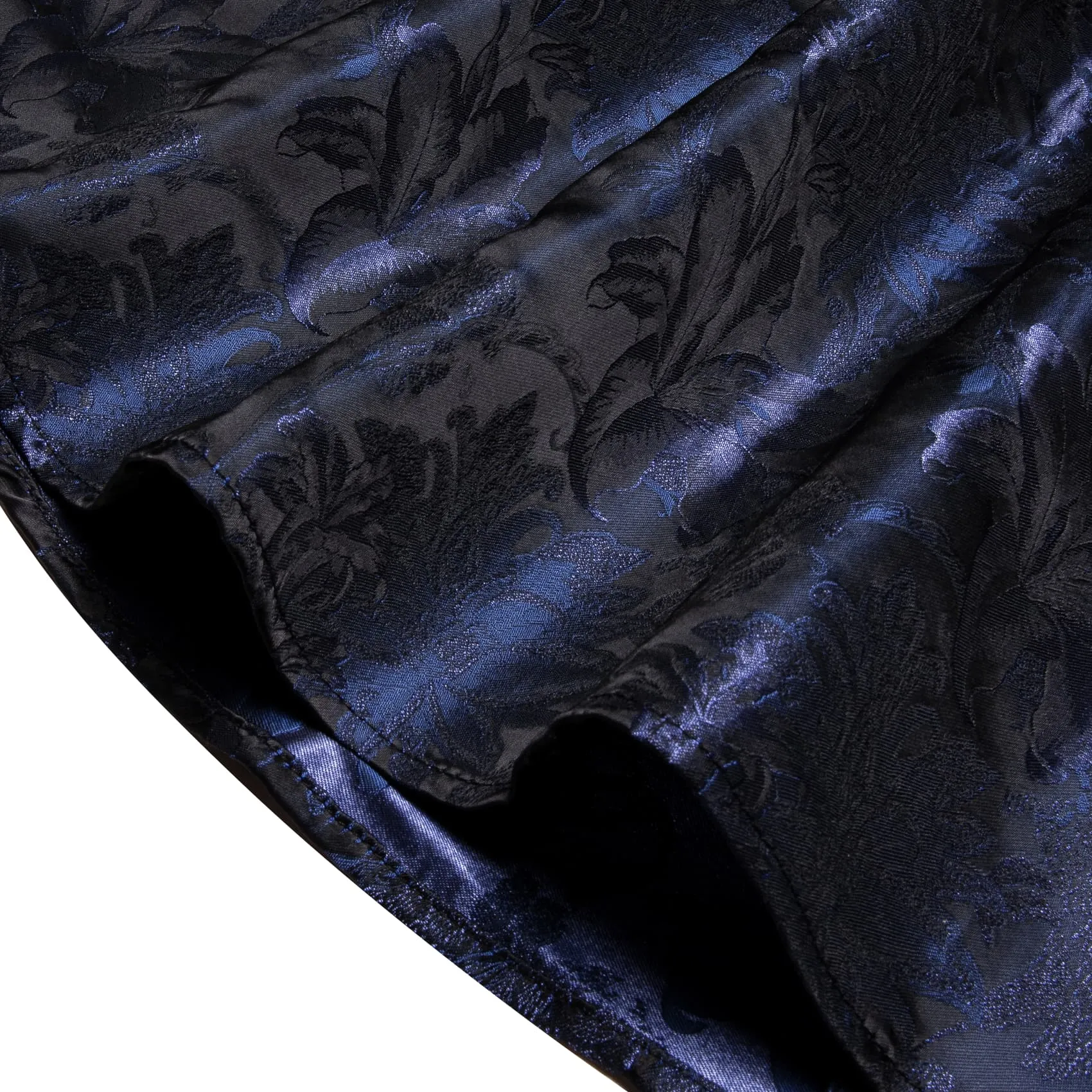 YourTies Windsor Collar Mens Top Blue Lily Floral Jacquard Dress Shirt